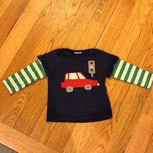 Baby Boden car appliqué long sleeve T-shirt 18-24